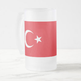 Caneca De Cerveja Vidro Jateado Fosco Vidro-caneca com pavilhão da Turquia