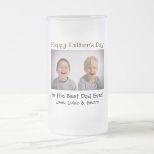 Caneca De Cerveja Vidro Jateado Foto do melhor Pai de Dia de os pais para criança