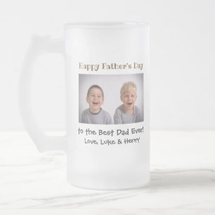 Caneca De Cerveja Vidro Jateado Foto do melhor Pai de Dia de os pais para criança