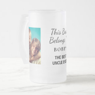 Caneca De Cerveja Vidro Jateado Foto personalizada do melhor tio nunca