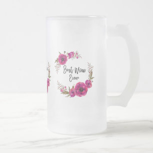 Caneca De Cerveja Vidro Jateado Fotos Florais De Fúchsia Rosa Feias Fuselares Fus