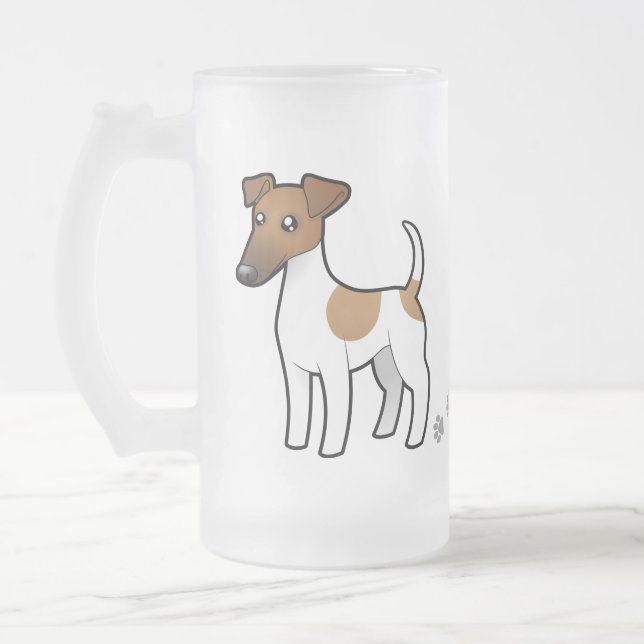 Caneca De Cerveja Vidro Jateado Fox liso Terrier dos desenhos animados (Esquerda)