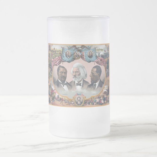 Caneca De Cerveja Vidro Jateado Fr3d3 Bailey Douglass com Abolicionista Preto (Centro)