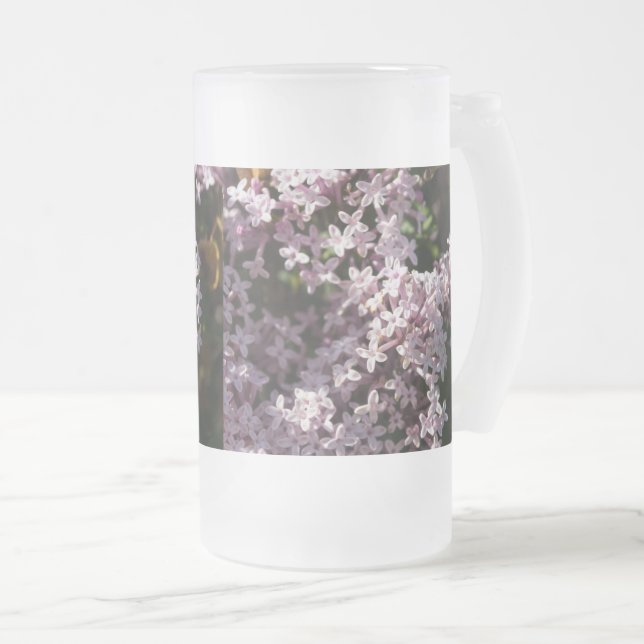 Caneca De Cerveja Vidro Jateado Fragrante Fosco Lilac (Frente Esquerda)