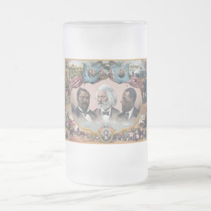 Caneca De Cerveja Vidro Jateado Frederick Douglass e Afro-americanos Heroes
