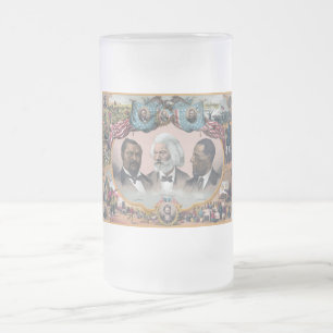 Caneca De Cerveja Vidro Jateado Frederick Douglass & Heróis dos Direitos Civis Neg