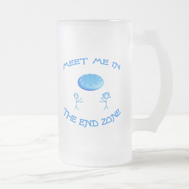 Caneca De Cerveja Vidro Jateado Frisbee do end zone (Direita)