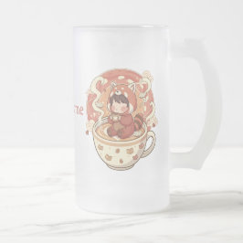 Caneca De Cerveja Vidro Jateado Frosted Glass Red Panda Warm Glow Mug