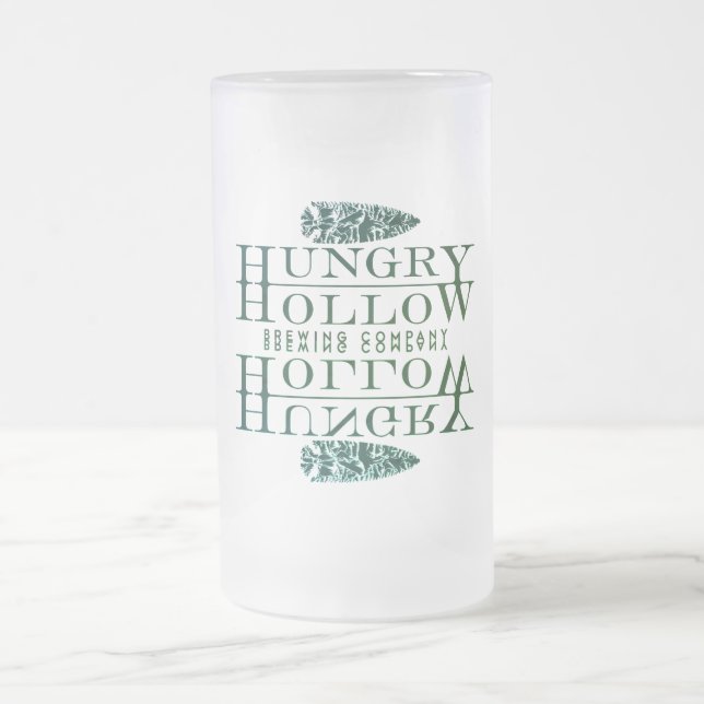 Caneca De Cerveja Vidro Jateado Frosted Hungry Hollow Beer Mug (Centro)
