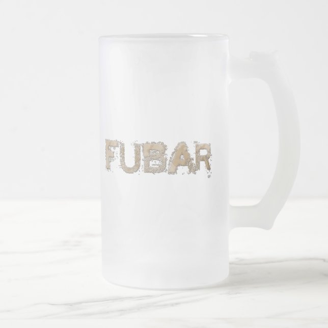 CANECA DE CERVEJA VIDRO JATEADO FUBAR (Direita)