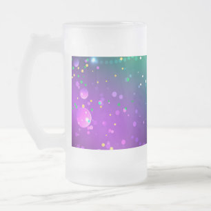 Caneca De Cerveja Vidro Jateado Fundo Roxo Festivo do Carnaval