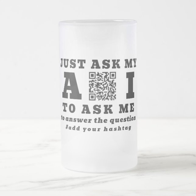 Caneca De Cerveja Vidro Jateado Funny AI Tech Specialist – Personalized QR Code (Centro)