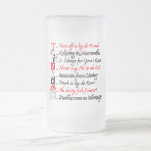 Caneca De Cerveja Vidro Jateado Funny Trini Descrição 3 Fosco Mug