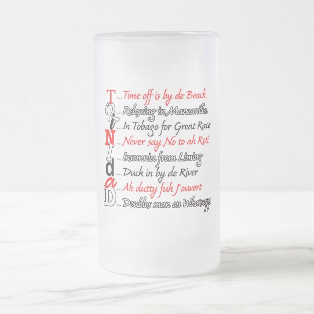 Caneca De Cerveja Vidro Jateado Funny Trini Descrição 3 Fosco Mug (Centro)