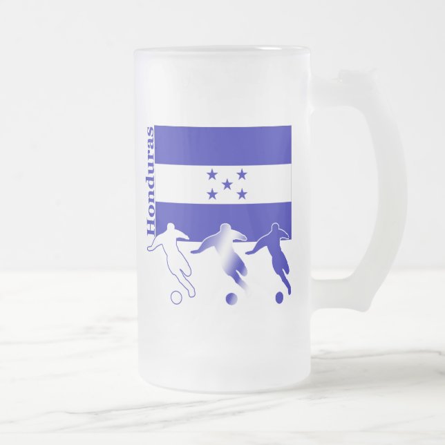 Caneca De Cerveja Vidro Jateado Futebol Honduras (Direita)