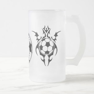 Caneca De Cerveja Vidro Jateado futebol. tribal.