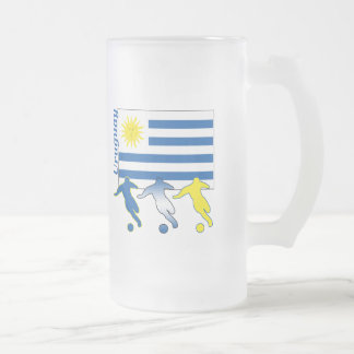 Caneca De Cerveja Vidro Jateado Futebol Uruguai