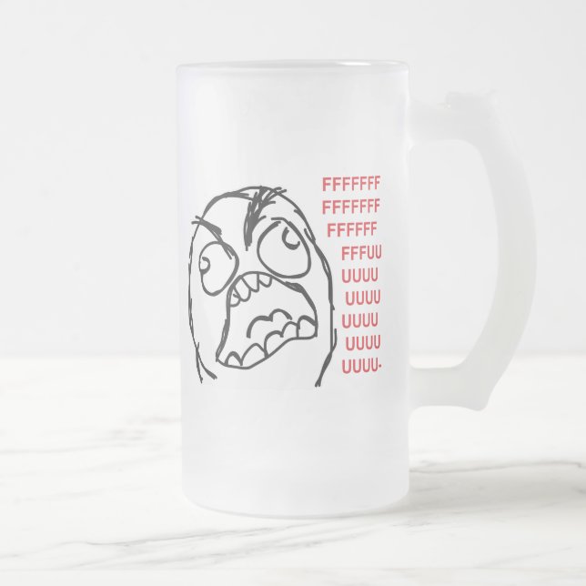 Caneca De Cerveja Vidro Jateado Fuuuu do fuuu da cara da raiva (Direita)