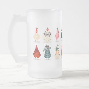 Caneca De Cerveja Vidro Jateado  Galinha
