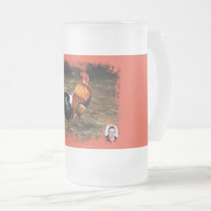 Caneca De Cerveja Vidro Jateado Galo