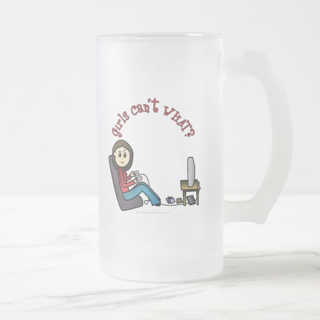 Caneca De Cerveja Vidro Jateado Garota de Jogador Clara (Direita)