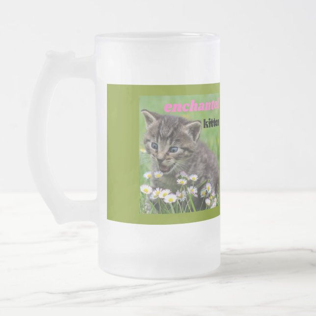 Caneca De Cerveja Vidro Jateado gatinho encantado (Esquerda)