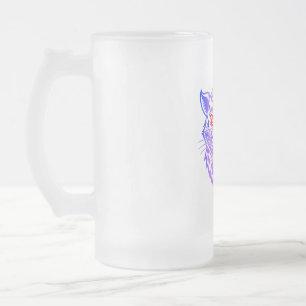 Caneca De Cerveja Vidro Jateado Gatinho sorridente