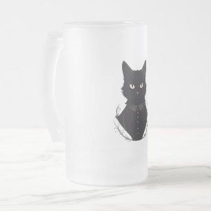 Caneca De Cerveja Vidro Jateado Gato Negro Encantado de Salem