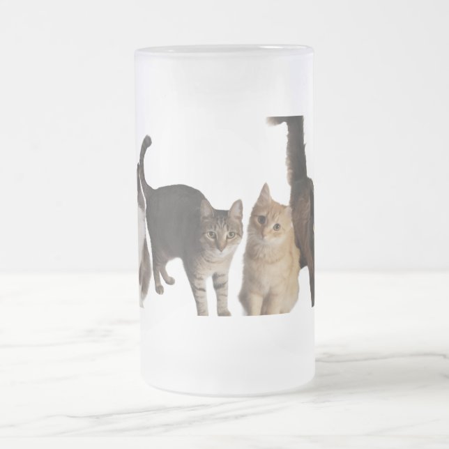 Caneca De Cerveja Vidro Jateado Gatos  (Centro)