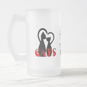 Caneca De Cerveja Vidro Jateado Gatos de casal em casa