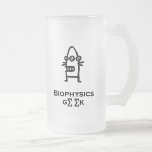 Caneca De Cerveja Vidro Jateado Geek de Biofísica de Três Olhos Bot