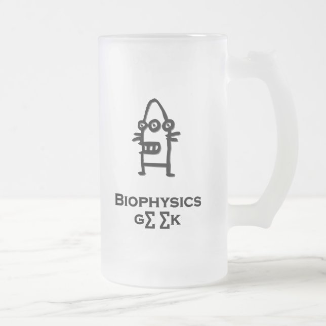 Caneca De Cerveja Vidro Jateado Geek de Biofísica de Três Olhos Bot (Direita)