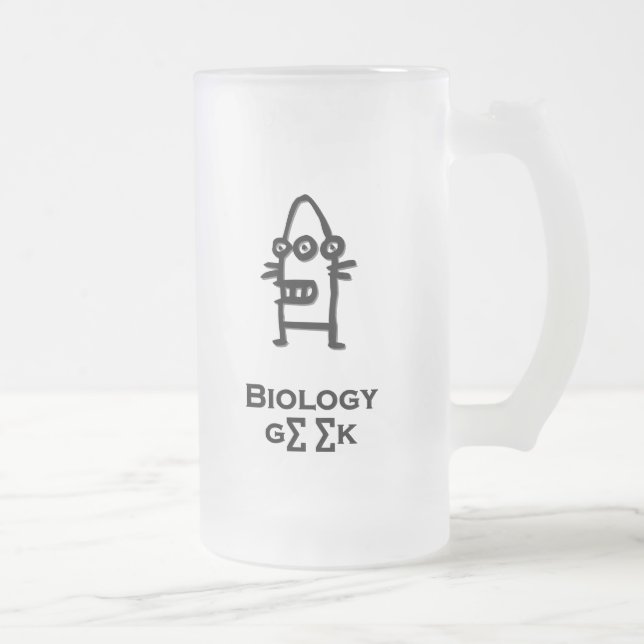 Caneca De Cerveja Vidro Jateado Geek de Biologia de Três Olhos-Bot (Direita)
