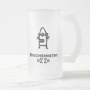 Caneca De Cerveja Vidro Jateado Geek de Bioquímica de Três Olhos Bot