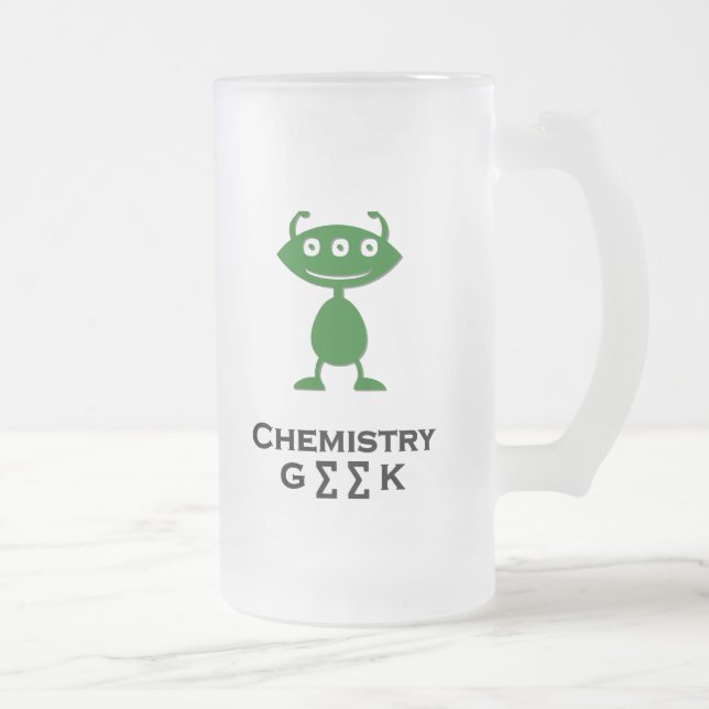 Caneca De Cerveja Vidro Jateado Geek de Química de Olhos Triplos (Direita)