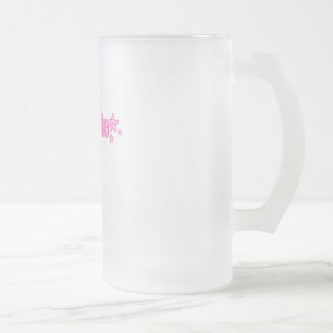 Caneca De Cerveja Vidro Jateado Geekette cor-de-rosa