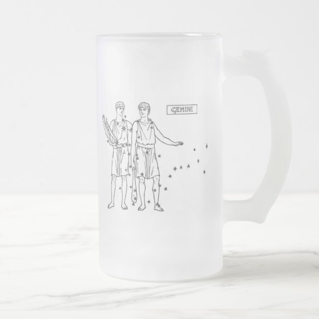 Caneca De Cerveja Vidro Jateado Gemini (Direita)