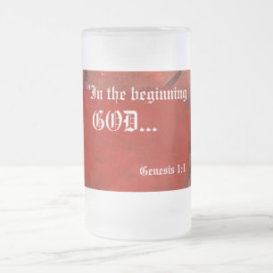 Caneca De Cerveja Vidro Jateado Gênesis 1:1 Mug