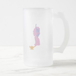 Caneca De Cerveja Vidro Jateado gênio feminino em uma garrafa