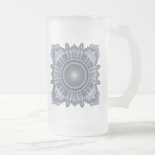 Caneca De Cerveja Vidro Jateado Geometria Sagrada