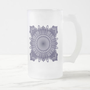 Caneca De Cerveja Vidro Jateado Geometria Sagrada