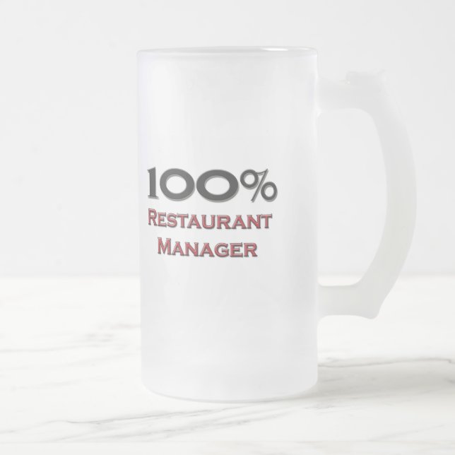 Caneca De Cerveja Vidro Jateado Gerente do restaurante de 100 por cento (Direita)