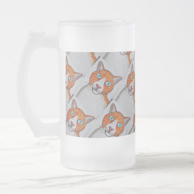 Caneca De Cerveja Vidro Jateado Ginger and White Frosted mug (Esquerda)