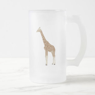 Caneca De Cerveja Vidro Jateado Girafa