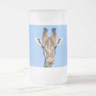 Caneca De Cerveja Vidro Jateado Giraffe