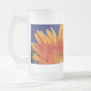 Caneca De Cerveja Vidro Jateado Girassóis