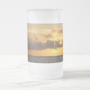 Caneca De Cerveja Vidro Jateado Glória de Sunrise Folly Beach Fosco Bebê