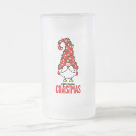 Caneca De Cerveja Vidro Jateado Gnomie Christmas