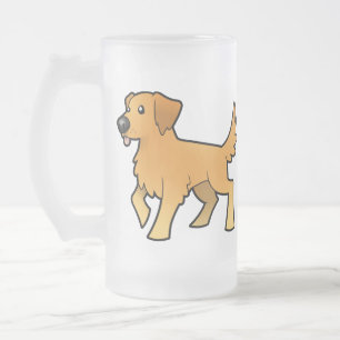 Caneca De Cerveja Vidro Jateado Golden retriever dos desenhos animados