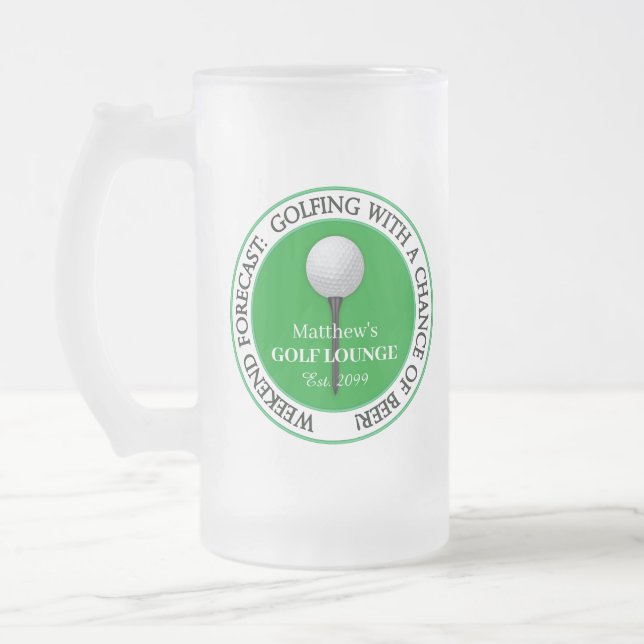 Caneca De Cerveja Vidro Jateado Golfe Engraçado Golfe Golfe Ball Vidro (Esquerda)